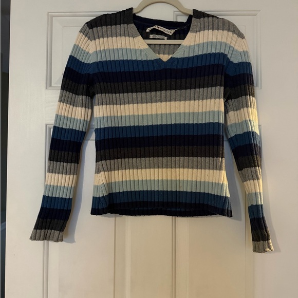 Tommy Hilfiger Sweaters - Tommy Hilfiger Blue and Gray Striped Sweater